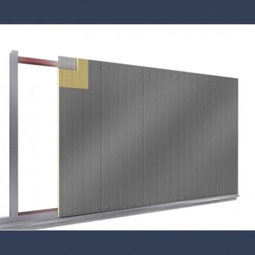 Insulating soundproof & fireproof panels with steel sheets & rockwool - erection process