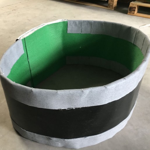 Circular fabric expansion joint belt type for gas flow pipes - manufacturing