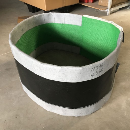Circular fabric expansion joint belt type for gas flow pipes - manufacturing