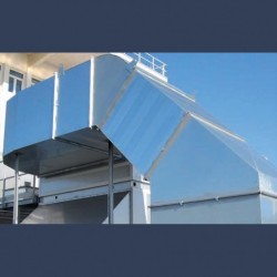 Réseau de gaines de ventilation extérieur avec déport acier galvanisé