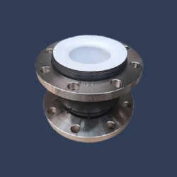 Rubber expansion joint with inner PTFE liner