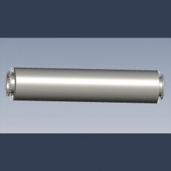 axial silencer with flanges
