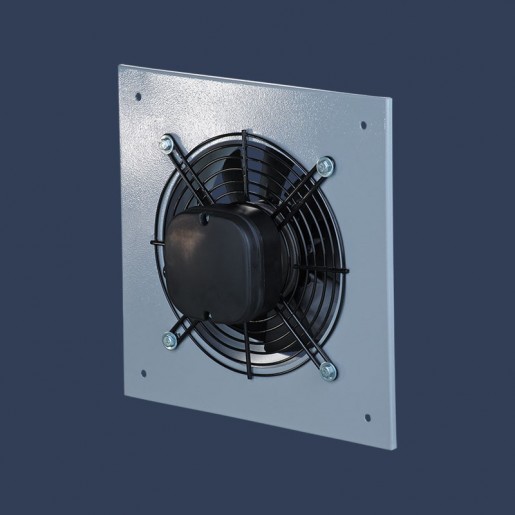 Axial built in wall fan-square plate