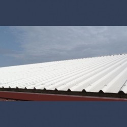 acoustic roof panel in situ