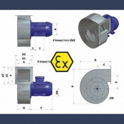 Ventilateur centrifuge bas débit basse pression HCAS ATEX - détails