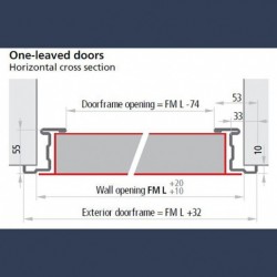 Standard frame on single insulated multipurpose door - dimensions sketch