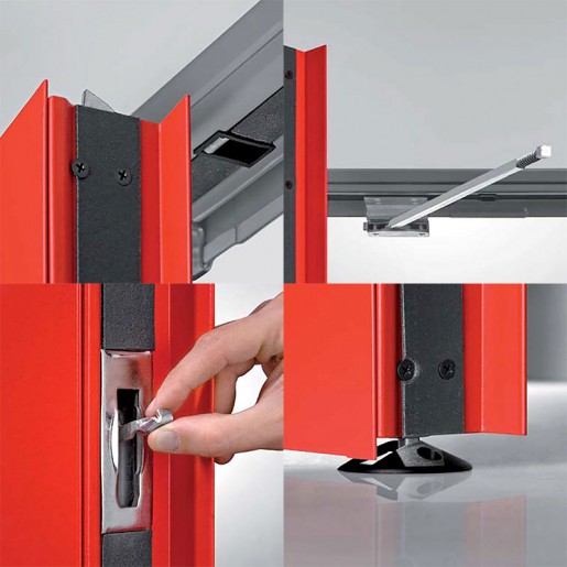 Closing system detail on double fire door EI2 60 (fire rating 1 hour)